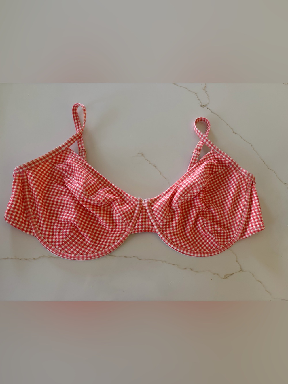 Old Navy Red and White Gingham Underwire Bikini Top